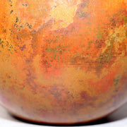 Japanese Bronze Vase Signed Flower Red Patina Vintage BV70317