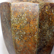 Japanese Vintage Bronze Vase Octagonal Ikebana Flower Rustic Patina BV70612