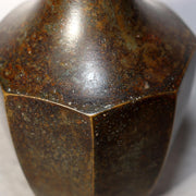 Japanese Vintage Bronze Vase Octagonal Ikebana Flower Rustic Patina BV70616