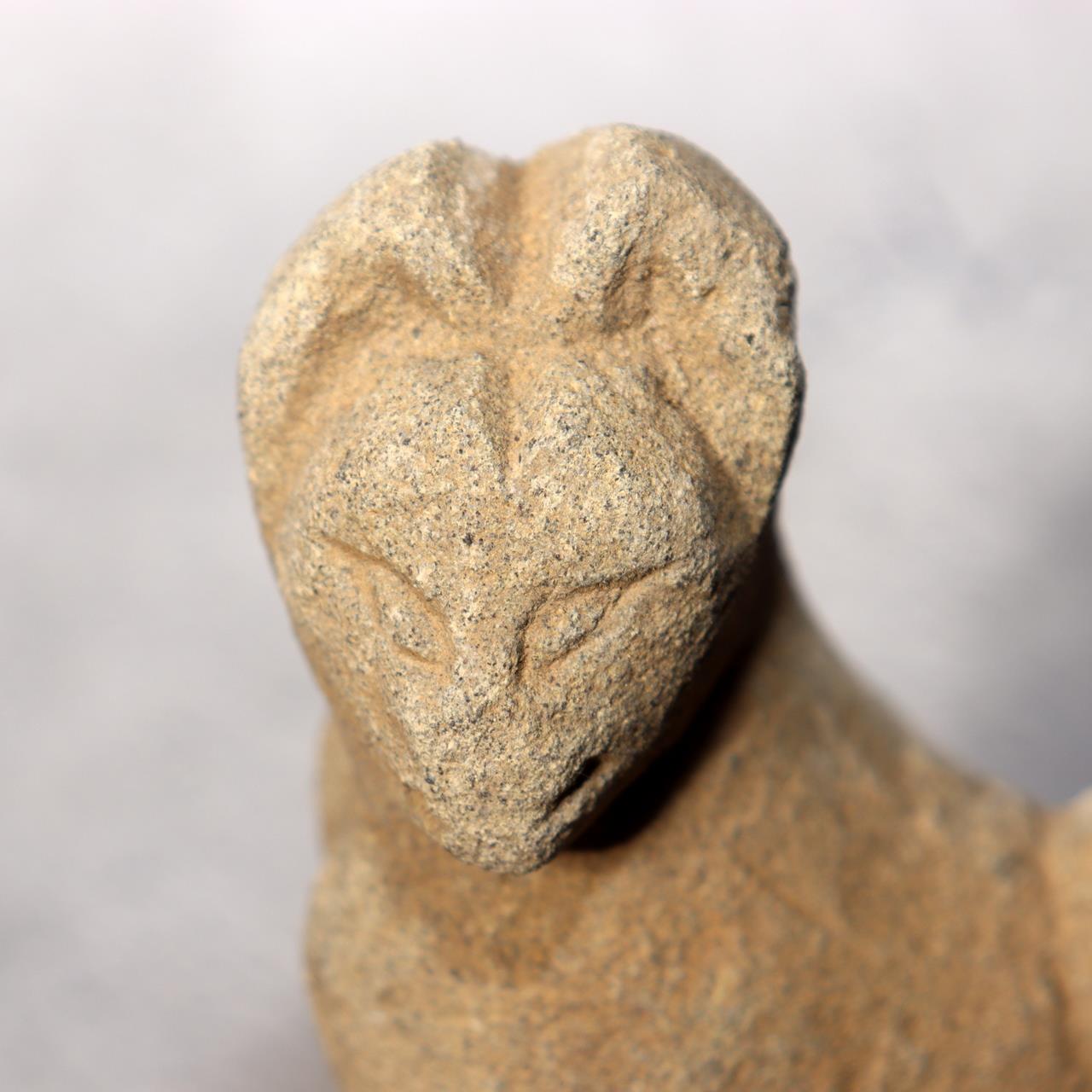 Japanese Antique Stone Fox Statue Pair Kitsune Inari Shinto Shrine Garden Decor11