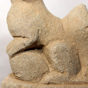 Japanese Antique Stone Fox Statue Pair Kitsune Inari Shinto Shrine Garden Decor12