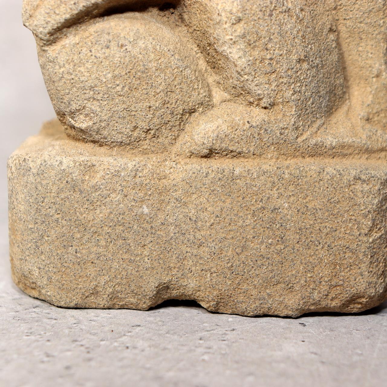 Japanese Antique Stone Fox Statue Pair Kitsune Inari Shinto Shrine Garden Decor14