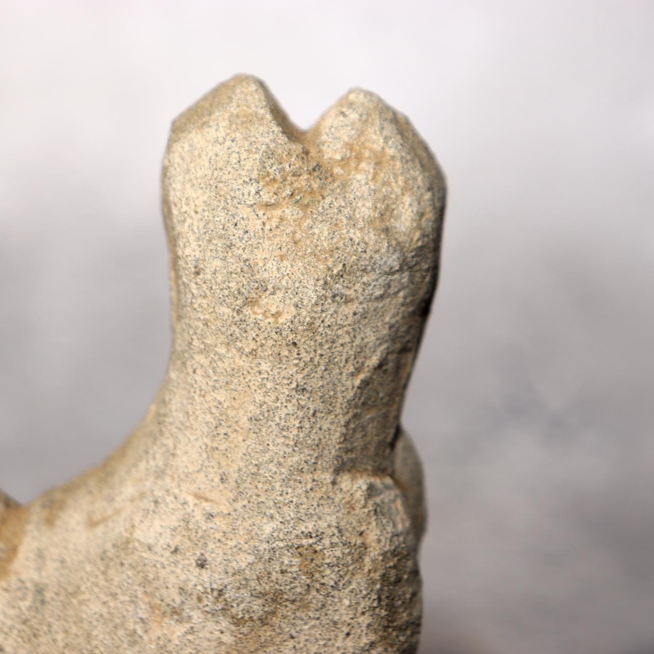 Japanese Antique Stone Fox Statue Pair Kitsune Inari Shinto Shrine Garden Decor17