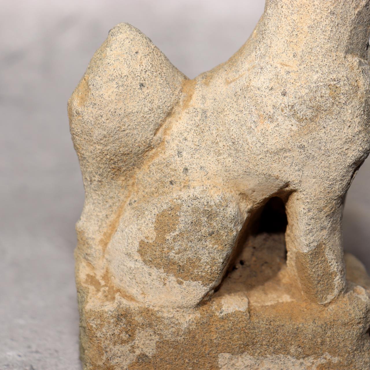 Japanese Antique Stone Fox Statue Pair Kitsune Inari Shinto Shrine Garden Decor18