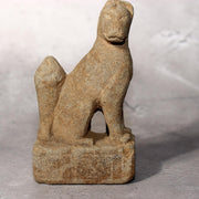 Japanese Antique Stone Fox Statue Pair Kitsune Inari Shinto Shrine Garden Decor21