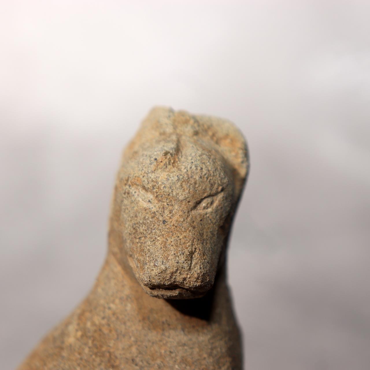 Japanese Antique Stone Fox Statue Pair Kitsune Inari Shinto Shrine Garden Decor22