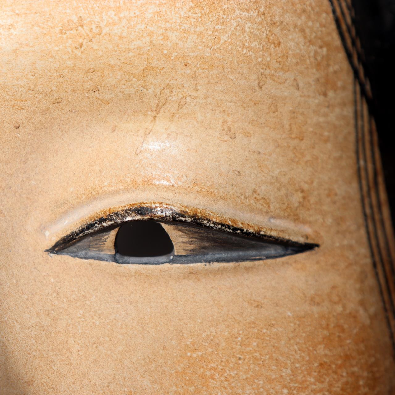 Japanese Wooden Noh Mask Koomote Fukai Female Hand Carved Signed Vintage17