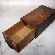 Japanese Antique Wooden Box Drawer Iron Hardware Storage Meiji Era WBX33910