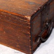 Japanese Antique Wooden Box Drawer Iron Hardware Storage Meiji Era WBX33915