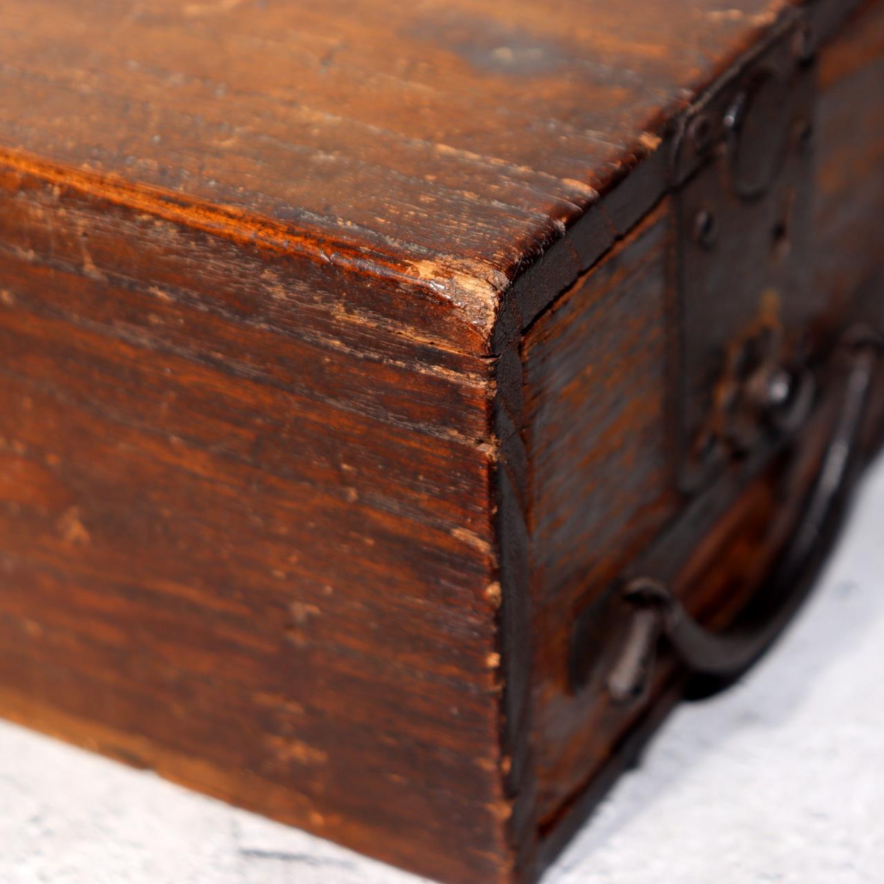 Japanese Antique Wooden Box Drawer Iron Hardware Storage Meiji Era WBX33915