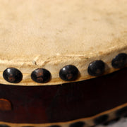 Japanese Vintage Taiko Drum Handheld Double Sided Wooden Folk Instrument WD3314