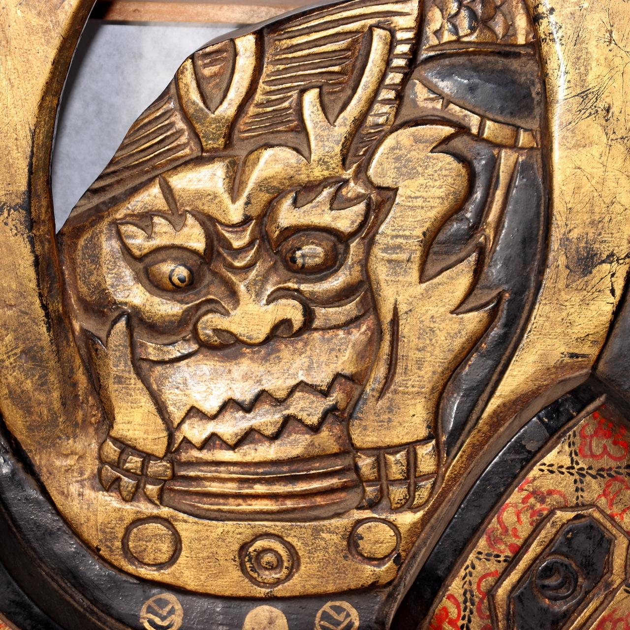 Japanese Antique wooden Samurai Kabuto Signboard Kanban Beer company WO4993