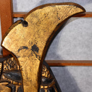 Japanese Antique wooden Samurai Kabuto Signboard Kanban Beer company WO4995