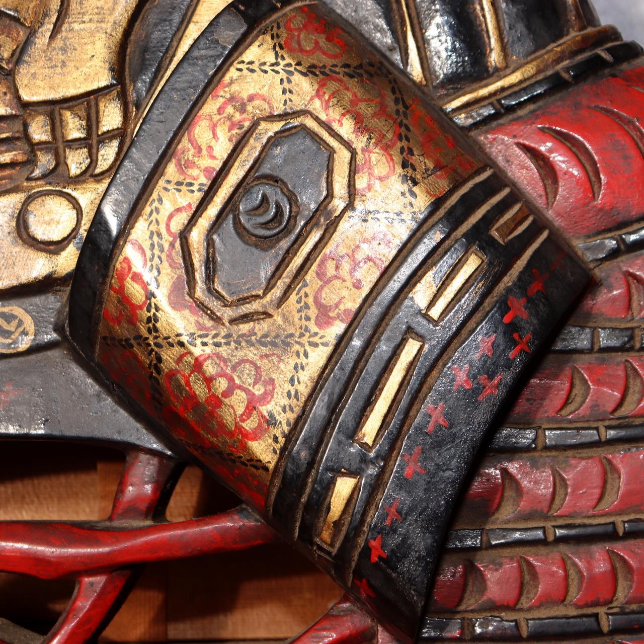 Japanese Antique wooden Samurai Kabuto Signboard Kanban Beer company WO49910