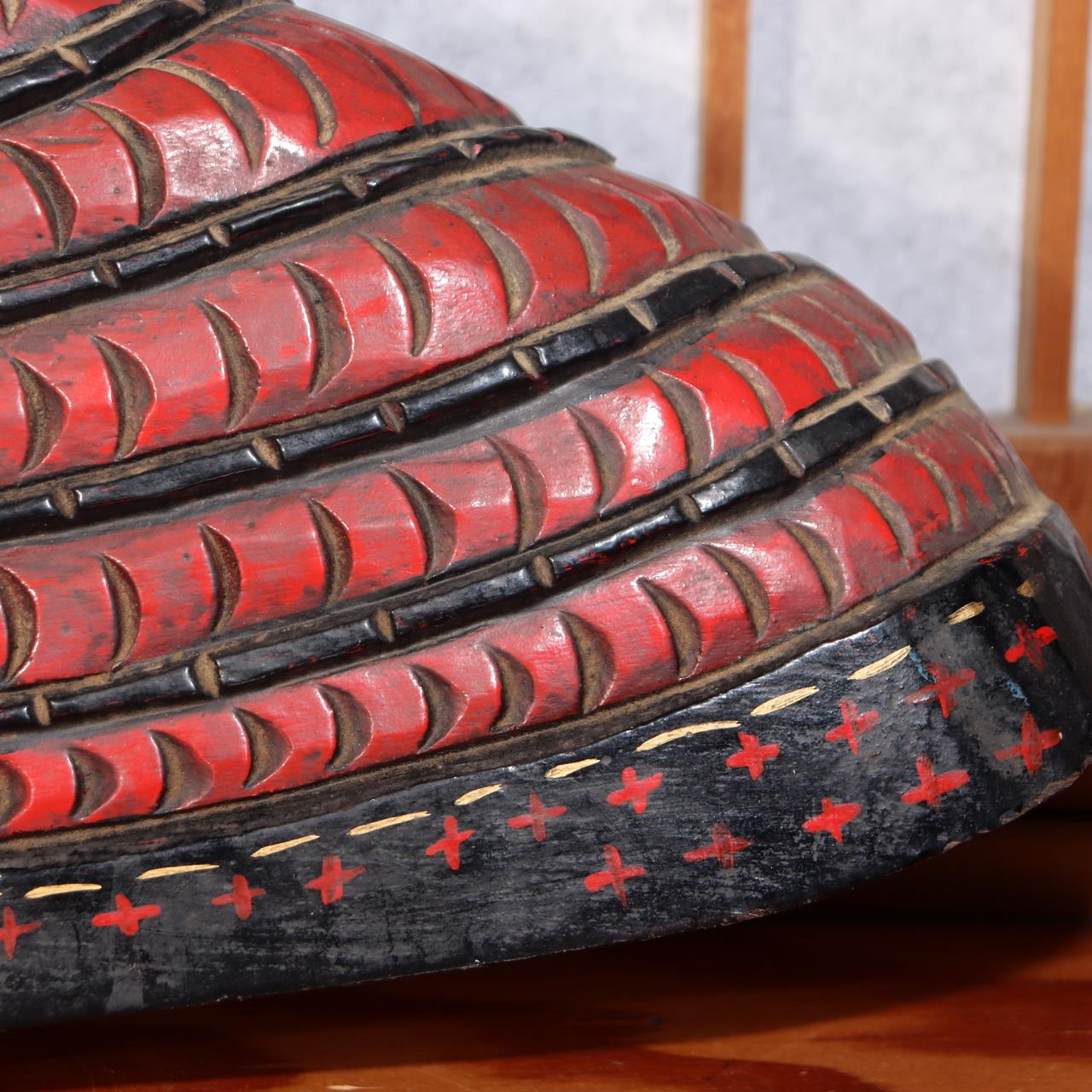 Japanese Antique wooden Samurai Kabuto Signboard Kanban Beer company WO49911