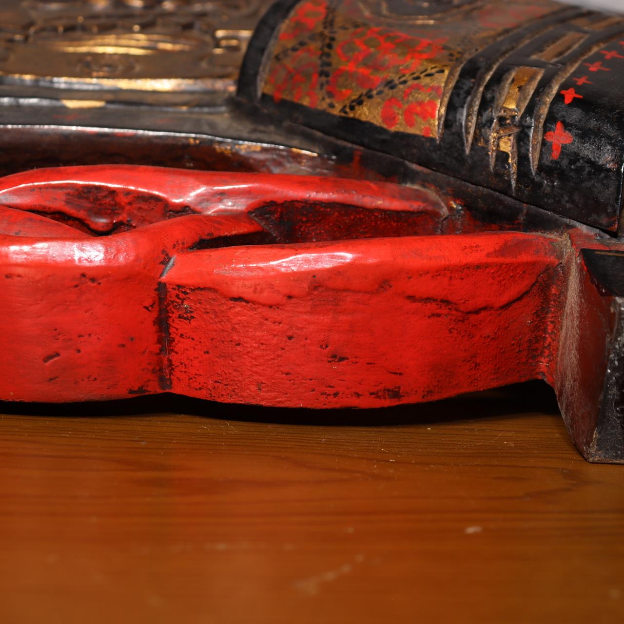 Japanese Antique wooden Samurai Kabuto Signboard Kanban Beer company WO49916