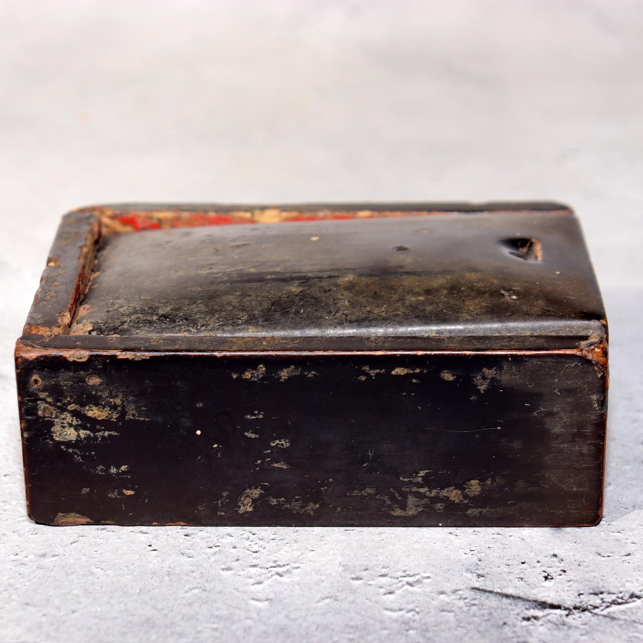 Japanese Antique Tobacco Case Tabako-ire Koyori Woven Paper Lacquer Pouch Meiji11