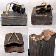 Japanese Antique Tobacco Case Tabako-ire Koyori Woven Paper Lacquer Pouch Meiji6