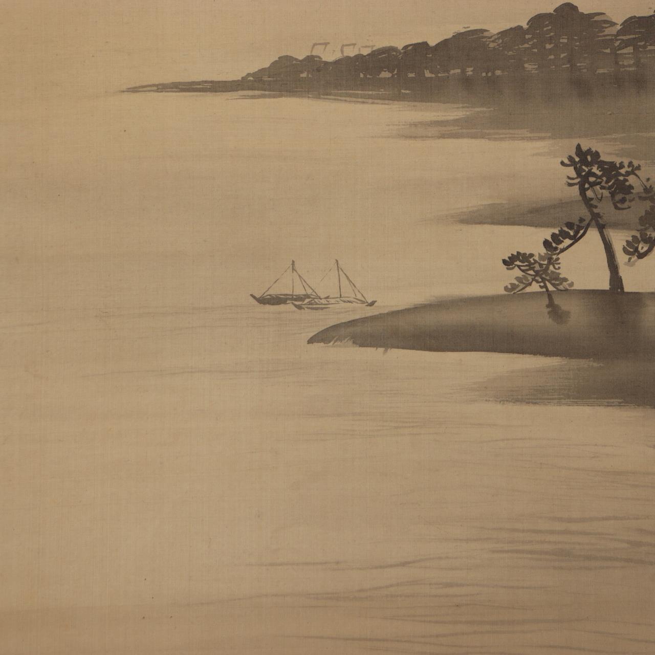 Japanese Antique Hanging Scroll Kakejiku Mt Fuji Landscape Silk Art Taisho 19225