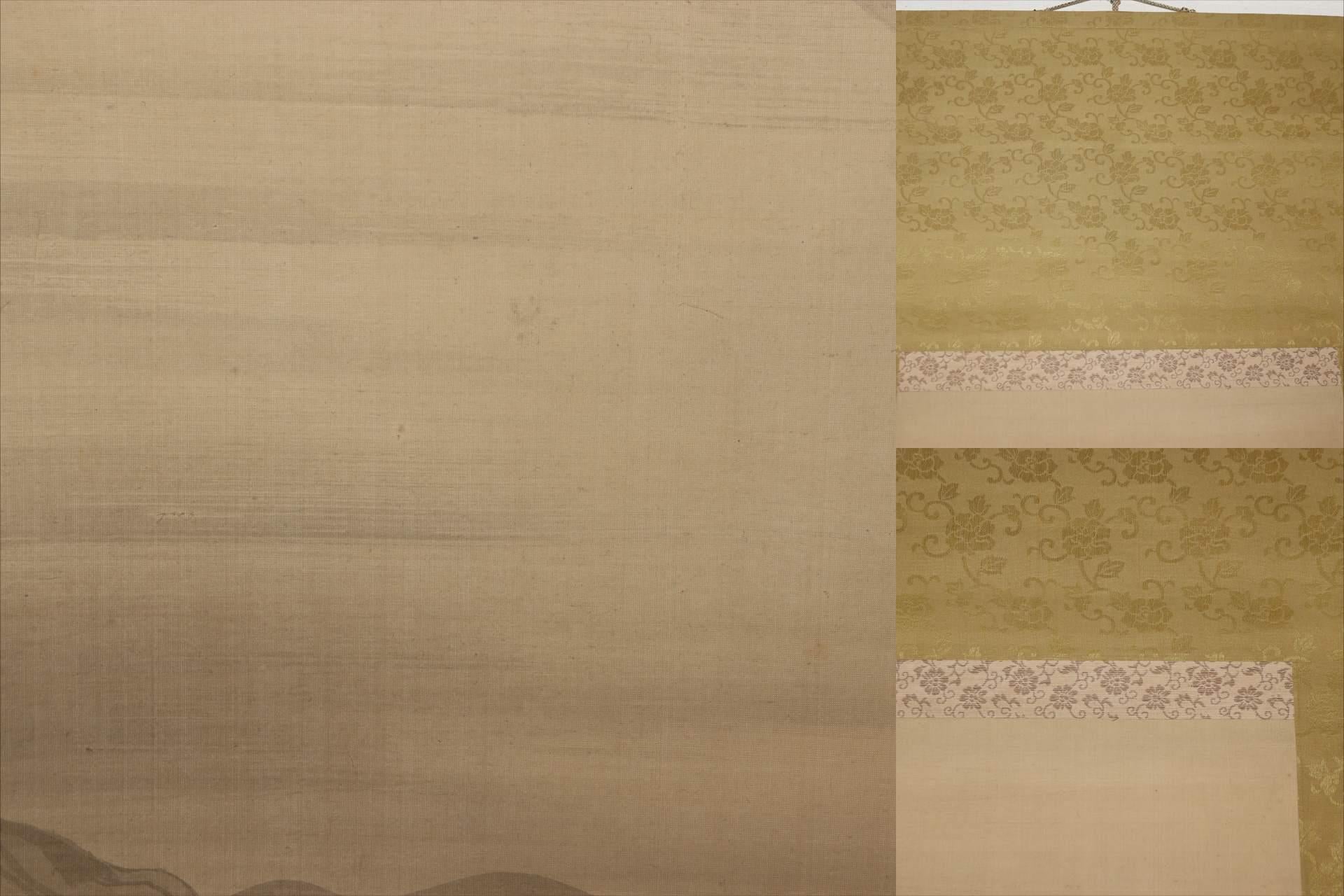 Japanese Antique Hanging Scroll Kakejiku Mt Fuji Landscape Silk Art Taisho 19228