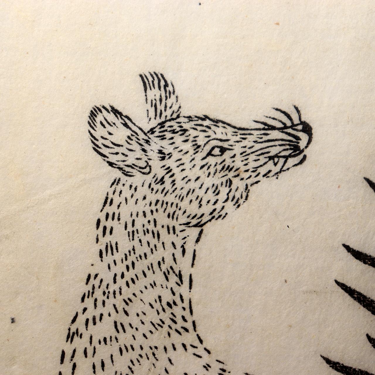 Japanese Antique Woodblock Print Fox Kitsune Tachibana Morikuni 1736 Edo12