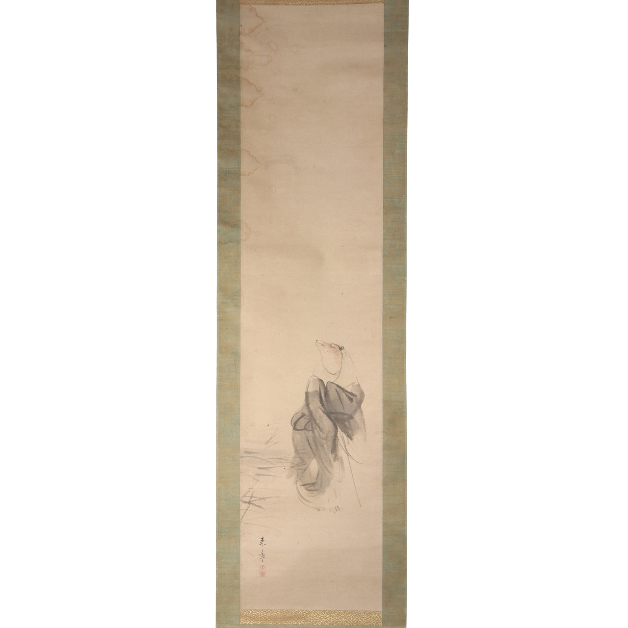 Japanese Scroll Kakejiku Fox Yokai Hakuzosu Nakajima Raisho Painting ASO4222