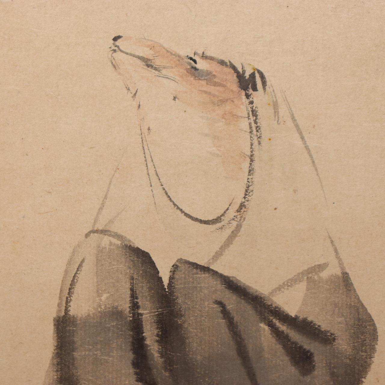 Japanese Scroll Kakejiku Fox Yokai Hakuzosu Nakajima Raisho Painting ASO4225