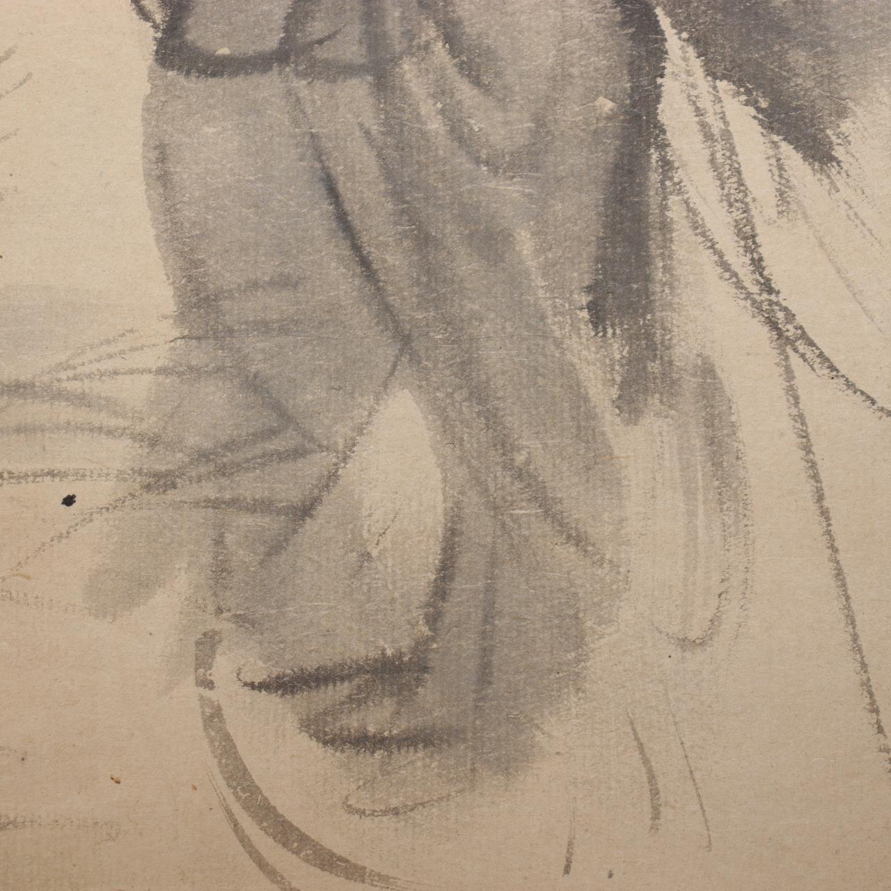 Japanese Scroll Kakejiku Fox Yokai Hakuzosu Nakajima Raisho Painting ASO4226