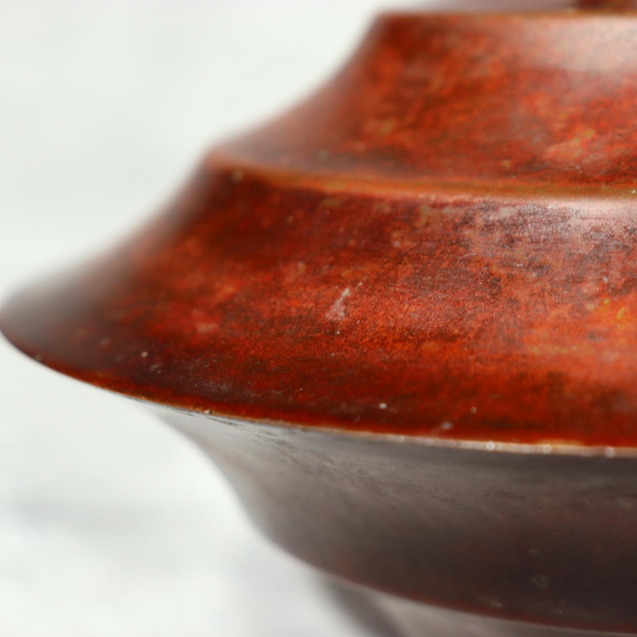 Japanese Vintage Bronze Flower Vase Signed Ikebana Metal Art Japan BV70411