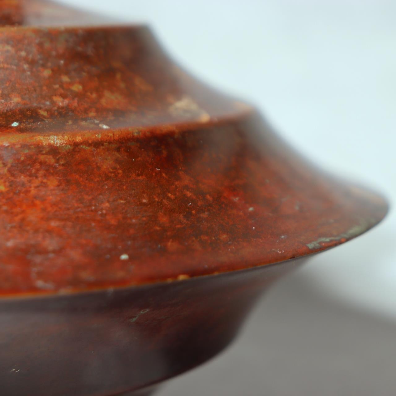 Japanese Vintage Bronze Flower Vase Signed Ikebana Metal Art Japan BV70412