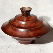 Japanese Vintage Bronze Flower Vase Signed Ikebana Metal Art Japan BV7049