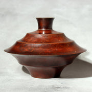 Japanese Vintage Bronze Flower Vase Signed Ikebana Metal Art Japan BV70413