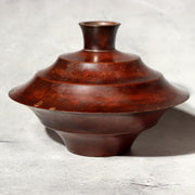 Japanese Vintage Bronze Flower Vase Signed Ikebana Metal Art Japan BV70414