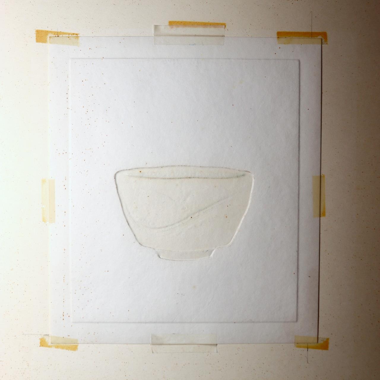 Maki Haku Woodblock Print Collection-66 Embossed Chawan Tea Bowl Signed Framed3