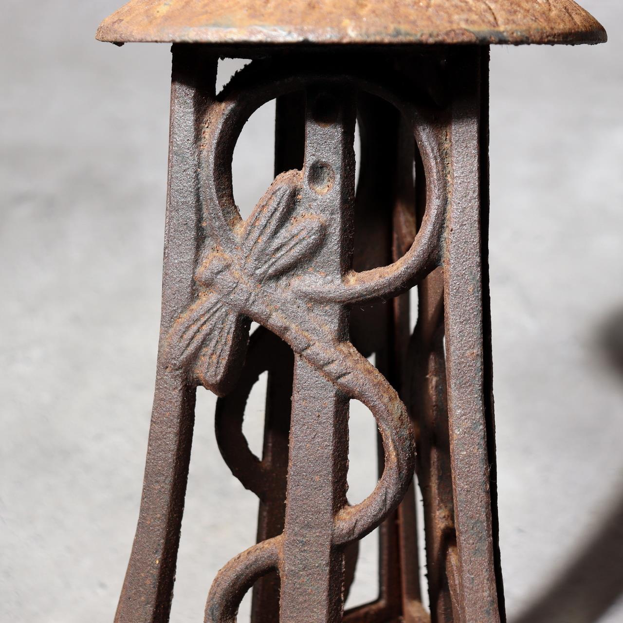 Japanese Vintage Cast Iron Hanging Lantern Tsuri-doro Dragonfly Garden Rustic4