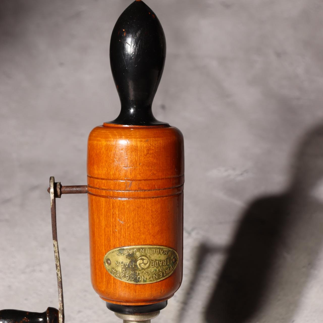 Japanese Vintage Wooden Hand Crank Tool Manual Massager Showa Era Craft VG4176