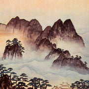 Vintage Japanese Kakejiku Hanging Scroll Yokoyama Taikan Mt Fuji Silk Print2