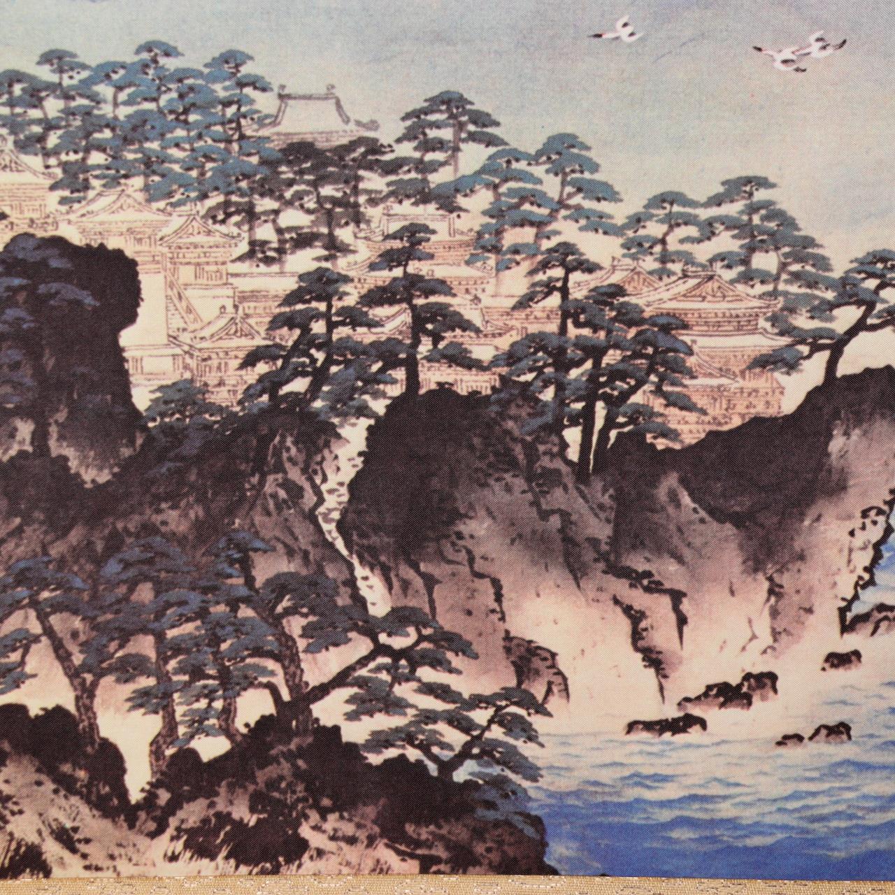 Vintage Japanese Kakejiku Hanging Scroll Yokoyama Taikan Mt Fuji Silk Print5