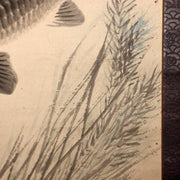 Japanese Kakejiku Scroll Carp Koi Fish Hand Painted Utsumi Kichido w / Box13