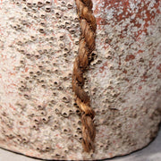 Japanese Antique Takotsubo Octopus Pot Barnacle Rope Kanji Wabi Sabi Vase PV29411