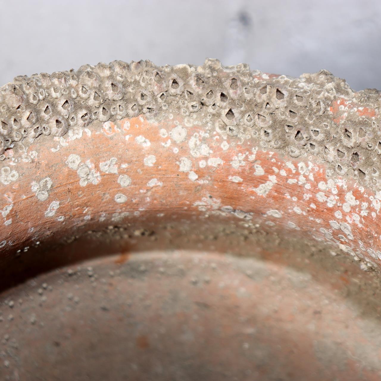 Japanese Antique Takotsubo Octopus Pot Barnacle Rope Kanji Wabi Sabi Vase PV29413