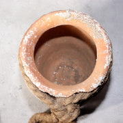 Japanese Antique Takotsubo Octopus Pot Barnacle Rope Kanji Wabi Sabi Vase PV2949