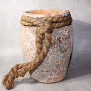 Japanese Antique Takotsubo Octopus Pot Barnacle Rope Wabi Sabi Fishing Jar PV2931