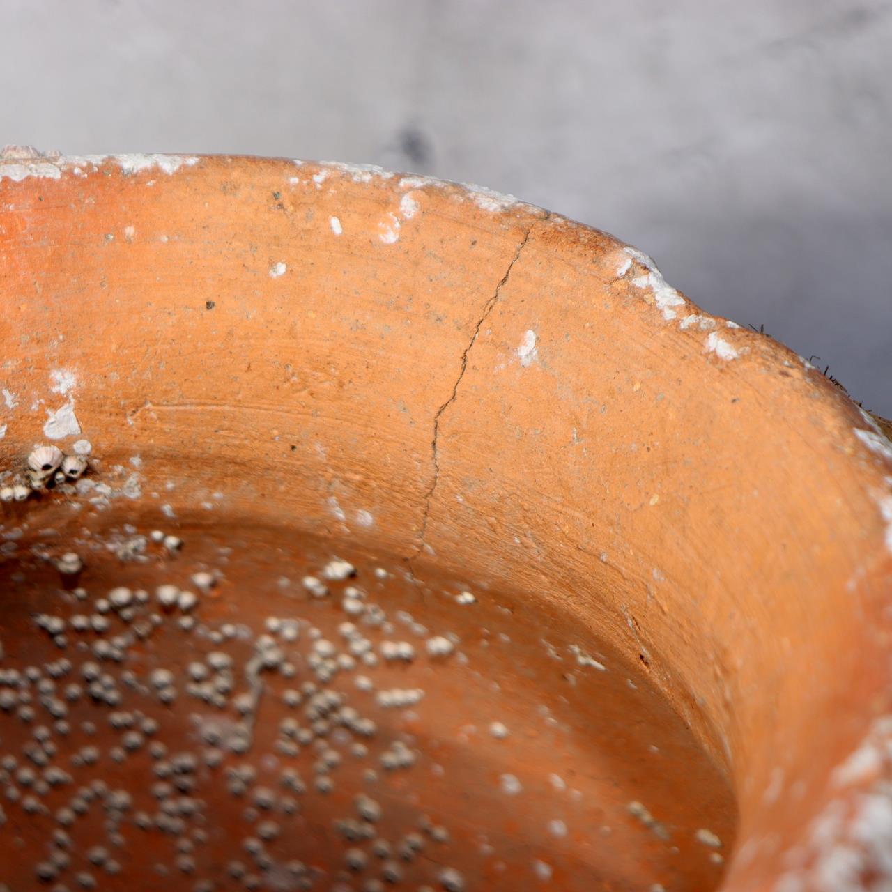 Japanese Antique Takotsubo Octopus Pot Barnacle Rope Wabi Sabi Fishing Jar PV2934