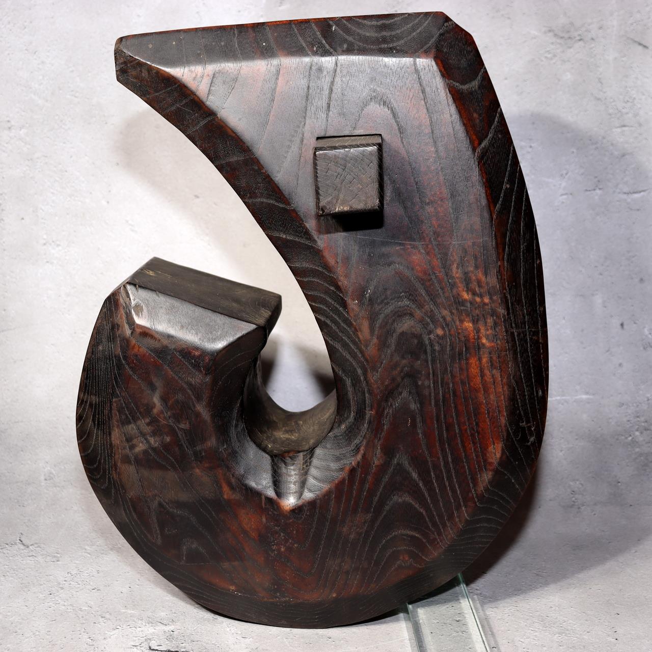 Japanese Antique Jizaikagi Pot Hook Solid Keyaki Wood Irori Hearth 6.3kg WO5020