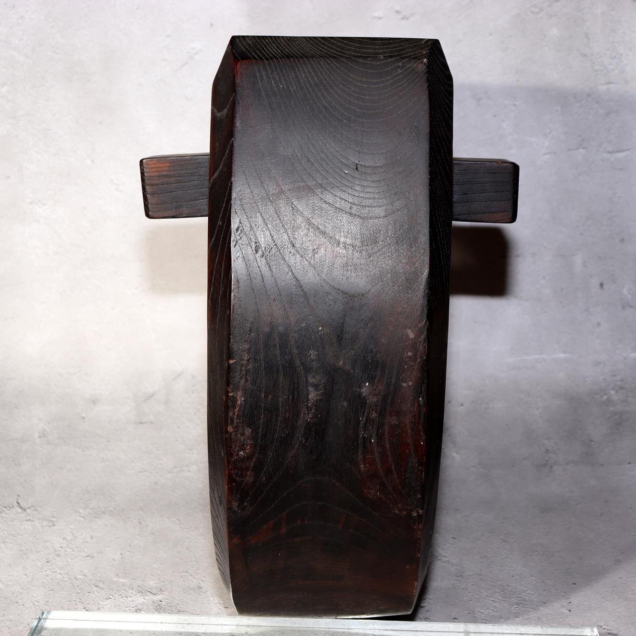 Japanese Antique Jizaikagi Pot Hook Solid Keyaki Wood Irori Hearth 6.3kg WO5024