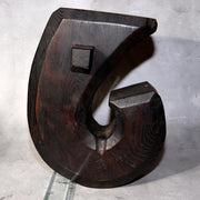 Japanese Antique Jizaikagi Pot Hook Solid Keyaki Wood Irori Hearth 6.3kg WO5022