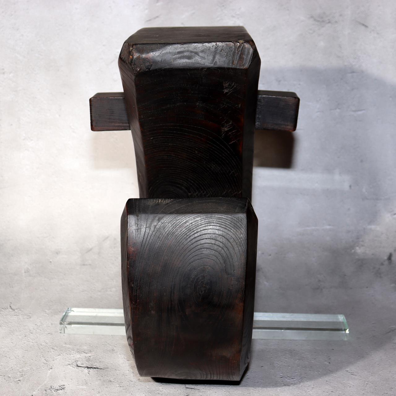 Japanese Antique Jizaikagi Pot Hook Solid Keyaki Wood Irori Hearth 6.3kg WO5023