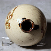 Antique Japanese Sake Bottle Binbo Tokkuri Kanji Seto Ware Crackle Glaze PV2959