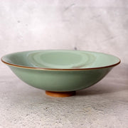 Japanese Celadon Tea Bowl Hira Chawan Fish Design Tezuka Gyokudo Kyoto Box13